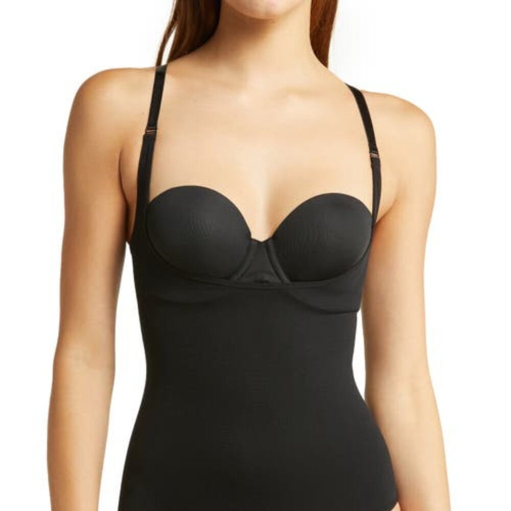 40.‎ Shapermint Essentials Women's Open Bust Bodysuit Shaper Panty 73003 - Black